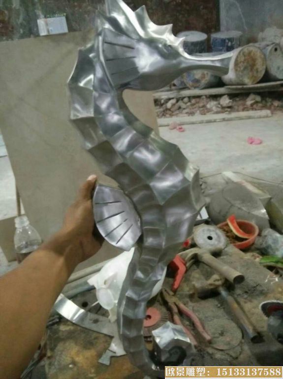 不锈钢海马雕塑 动物海马雕塑